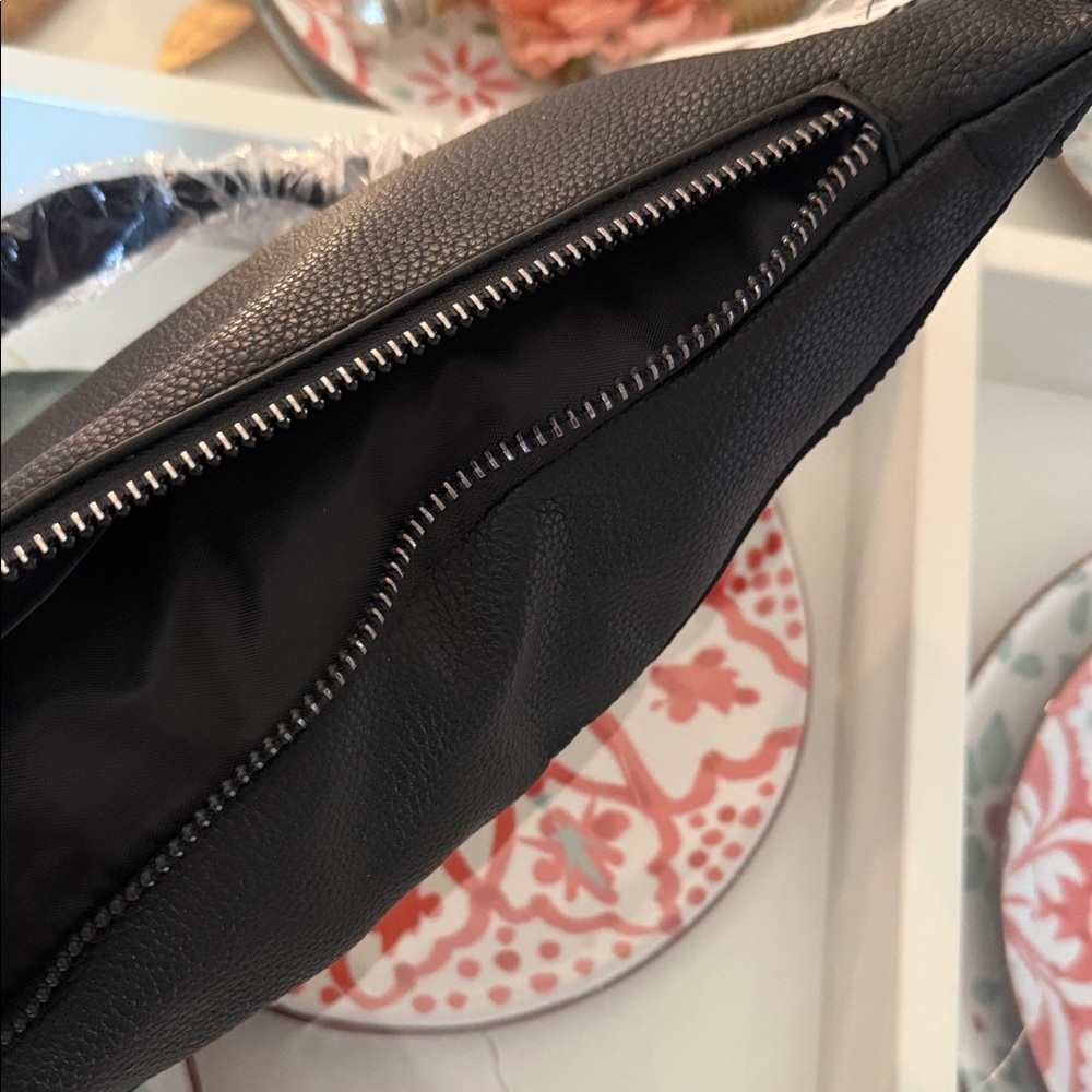 Tahari Black Vegan Leather Studded Belt Bag - Picture 4 of 9